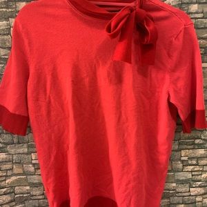 Adorable short sleeve with bow sweater